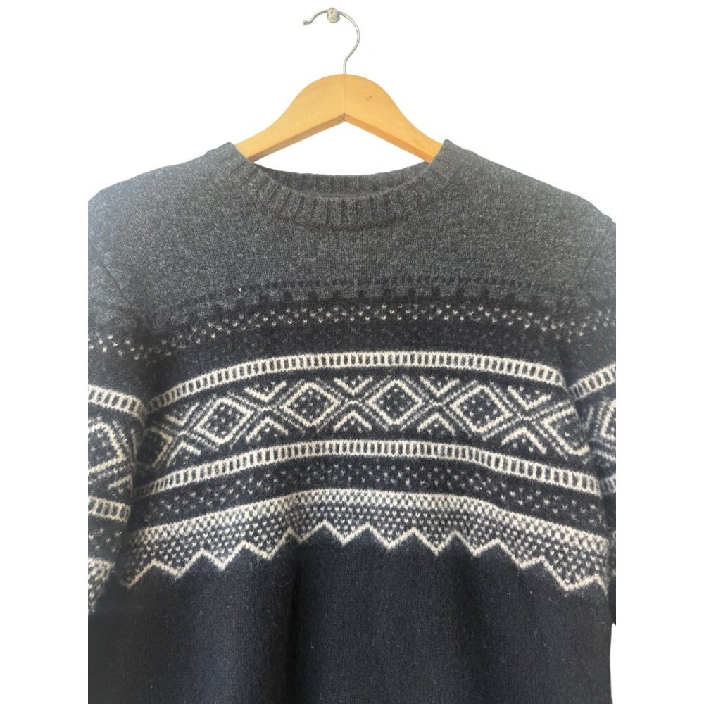 Eddie Bauer Mens 100% Lambswool Fair Isle Sweater Size M Crewneck Quiet Luxury - Picture 2 of 6